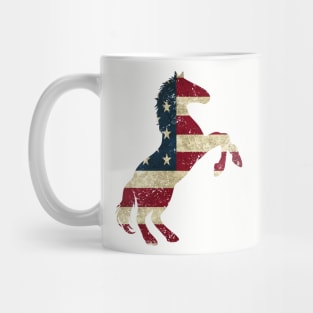 American Flag Horse Mug